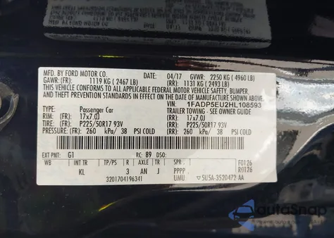 2017 Ford C-Max Energi Se из США, поврежденный, VIN 1FADP5EU2HL108593